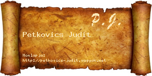 Petkovics Judit névjegykártya