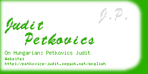 judit petkovics business card